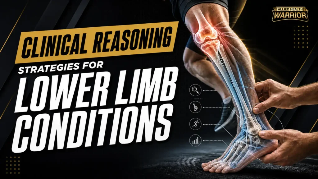 Clinical reasoning strategies for assessing and treating common knee, ankle and foot conditions.